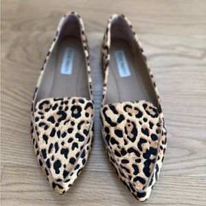 Steve Madden Leopard Print Pointed Toe Women’s Flats - Tan/Black